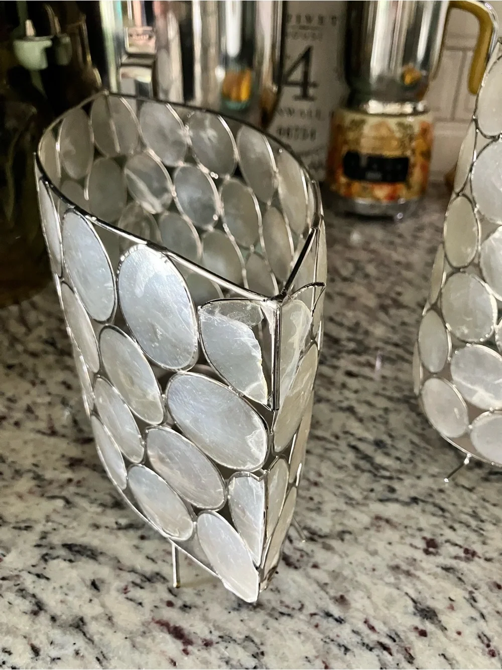 Two Target Capiz Candle Holders